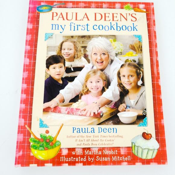 Paula Deen's My First Cookbook Kids, Hardcover, Spiral, Fun Illustrations - Picture 1 of 3
